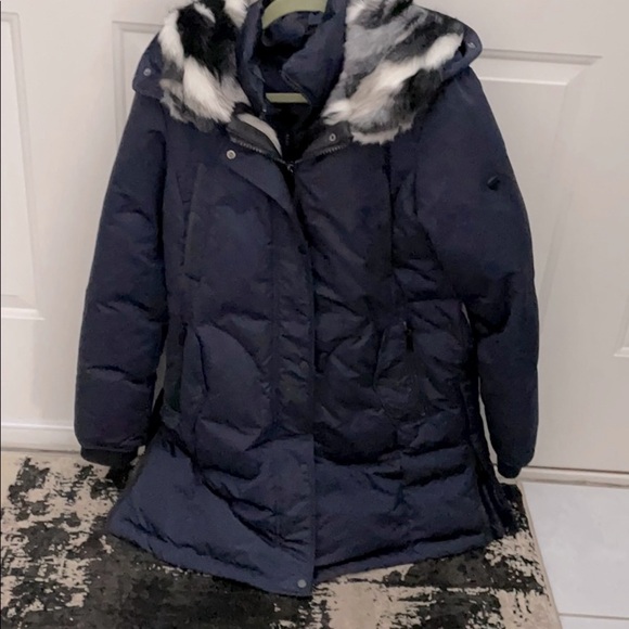 1 Madison Jackets & Blazers - 1 Madison blue fur hooded winter coat L